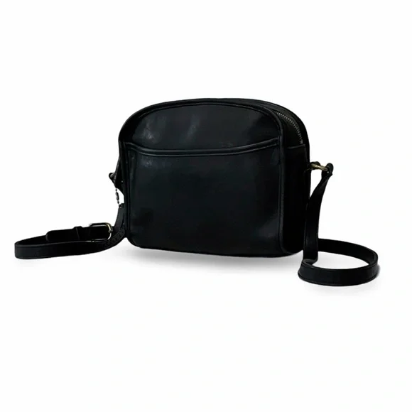 Coach Vintage Made in Costa Rica Metropolis Black Leather Crossbody Bag - Picture 4 of 9